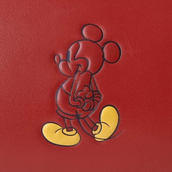 Ltd Ed DISNEY X COACH Mickey Mouse Dark Red Leather Tote Tag Shoulder Bag - Picture 4 of 16